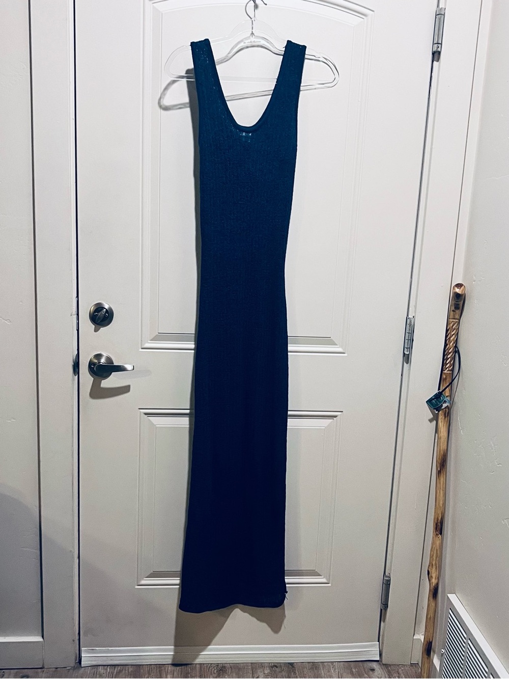 Princess Polly Deep Navy Ribbed Tank Maxi Dress